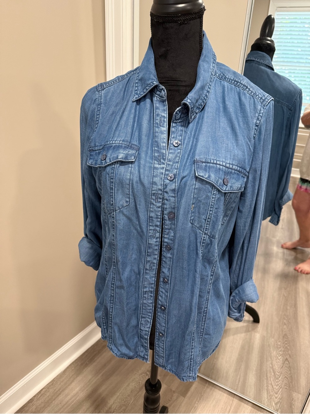 Chico's Light Blue Denim Shirt